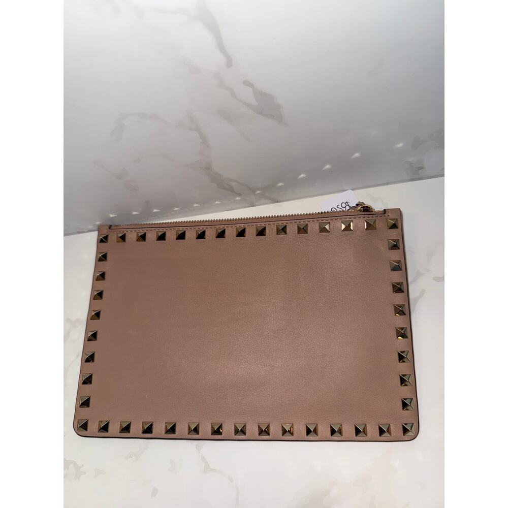 Valentino Nude Leather Clutch
